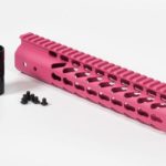 10" Pink Free Floating Ultra Slim Keymod Handguard