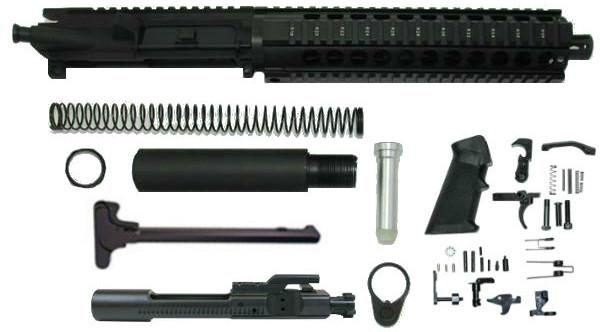 10.5 inch AR pistol kit 10" Quad Rail with upper assembled without 80 percent lower receiver