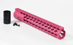 AR-15 12 inch custom coated slim keymod handguard pink