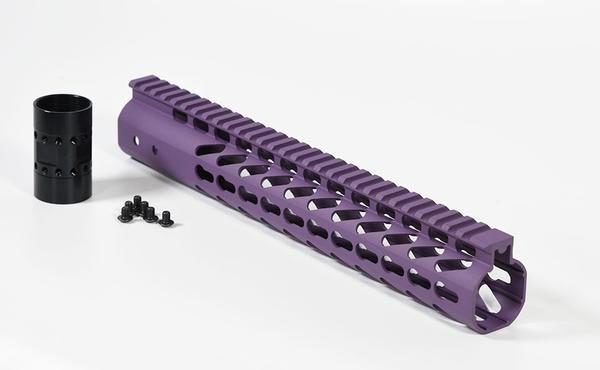 12" custom AR-15 Rifle slim keymod Handguard purple