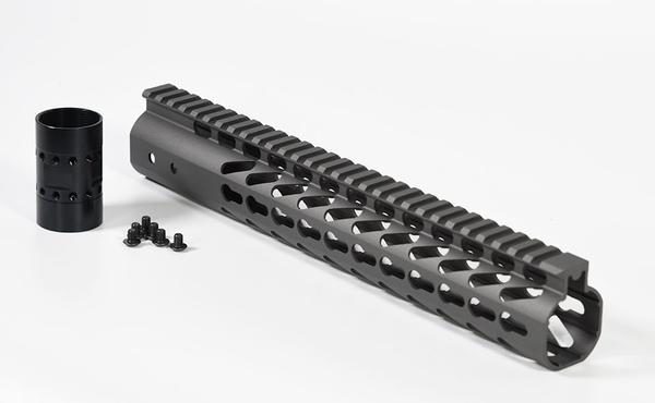 12 inch AR-15 Super Slim Keymod free float handguard in Tungsten Grey
