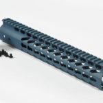 12 inch AR-15 Titanium Blue Slim Keymod free float handguard