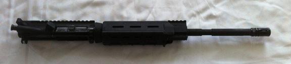 16" Upper Complete M4 1x9 5.56, Carbine, Single Rail Height Gas Block, Moe Handguard
