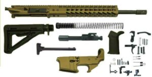 burnt bronze 16" Ar 15 Rifle Kit with 12" Slim Keymod with Lower