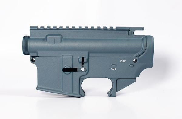 80 lower receiver and completely machined upper Set Cerakote Titanium Blue