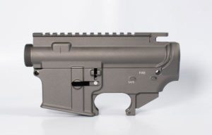 80 lower receiver and completely machined upper Set Cerakote tungsten grey