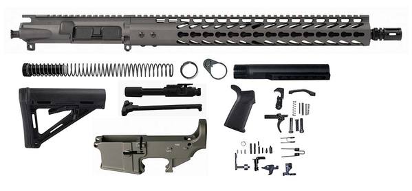 Tungsten Grey 16" Ar 15 Kit with 15" Slim Keymod with Lower