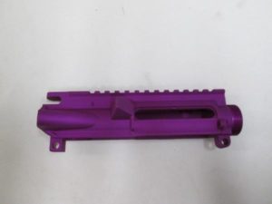 Stripped AR-15 upper receiver purple