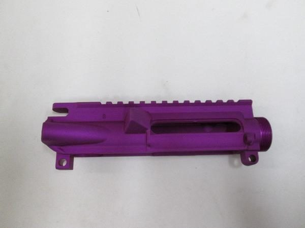 Stripped AR-15 upper receiver purple