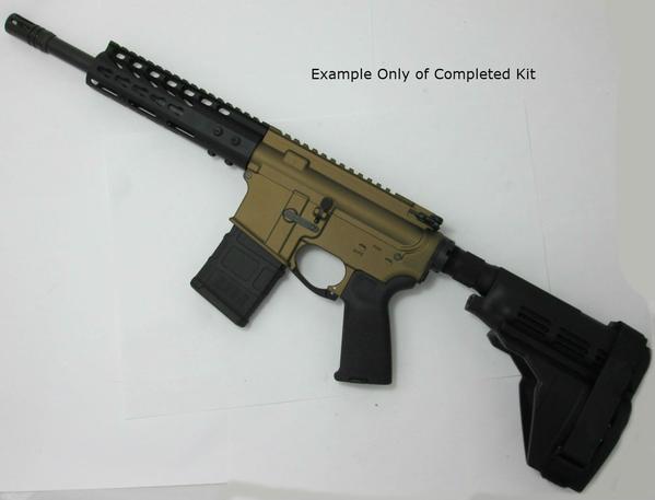 300 10.5" blackout pistol kit with Sig Brace. assembled with 80% lower