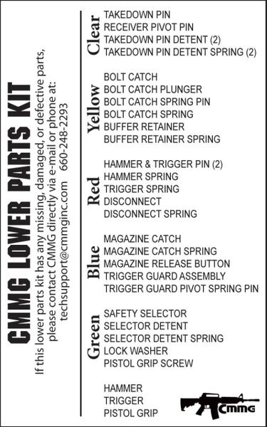 cmmg lower parts kit information