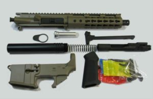 flat dark earth ar-15 pistol kit with 80% lower receiver