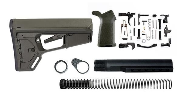 Magpul ACS-L Lower Build Kit with Stock, Lower parts kit, grip hardware - OD Green