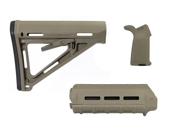 Magpul moe m-lok furniture kit FDE including Moe stock, moe handguard, and grip