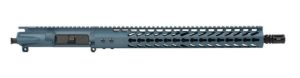 blue titanium ar-15 upper with keymod handguard