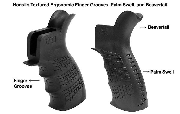 utg pro usa made ar-15 ambidextrous pistol grip - black