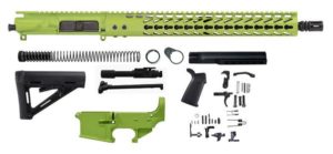 16 inch zombie green ar15 kit 5.56 with 80% lower receiver