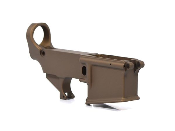 80% burnt bronze ar 15 lower forged with broached magwell