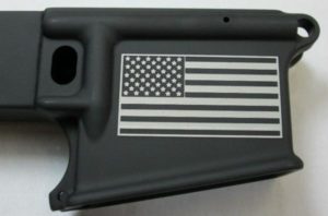 80% lower with laser engraved american flag