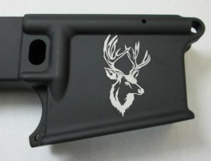 80 percent lower laser engraved with deer head #1