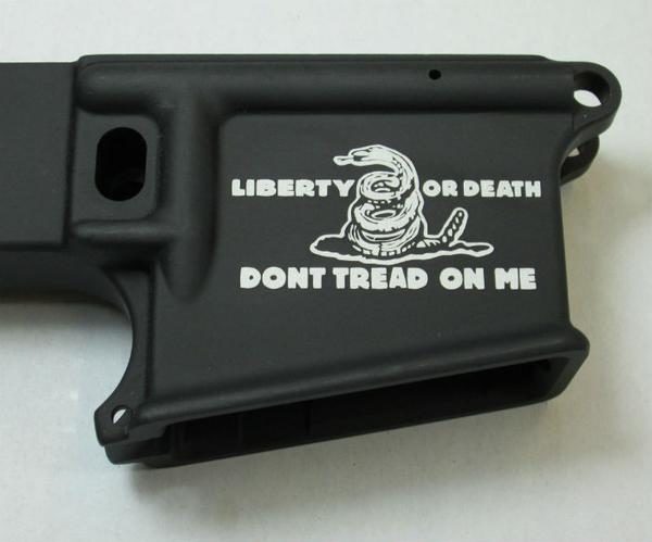 80% lower with laser engraved dont tread on me snake