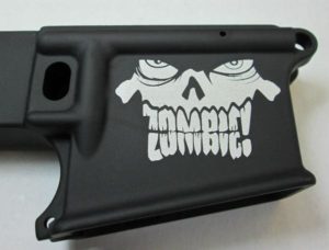 80% lower with laser engraved zombie head