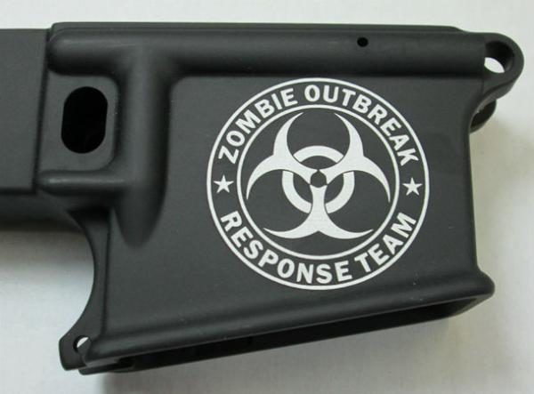 80% lower with laser engraved zombie outbreak response team