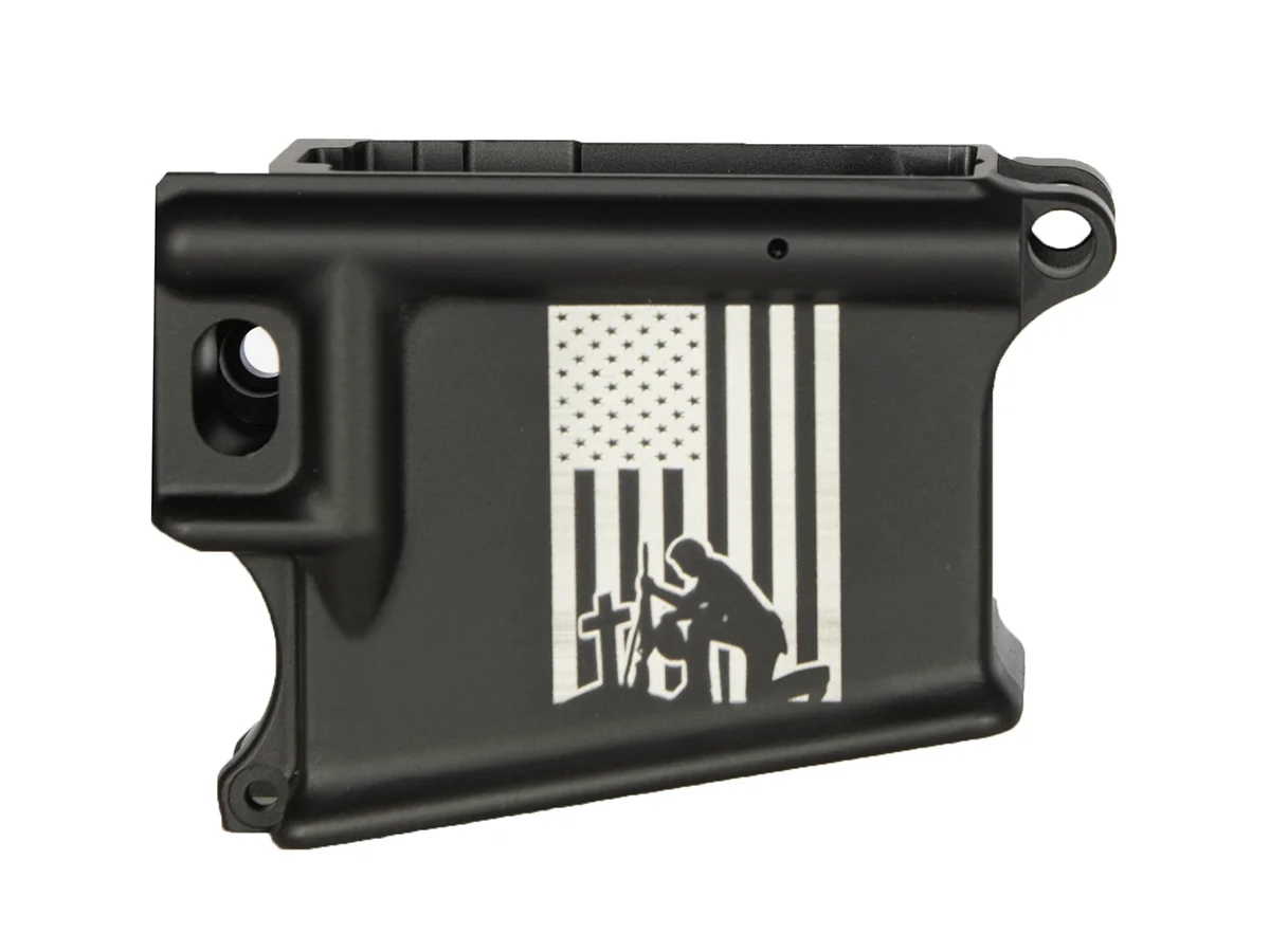 Laser-Engraved-American-Flag-with-Cross-and-Kneeling-Soldier-product-photo